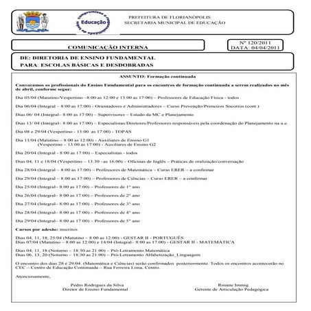 CI - 121 - Formação abril