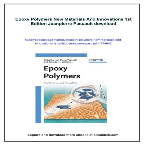 Epoxy Polymers New Materials And Innovations 1st Edition Jeanpierre Pascault
