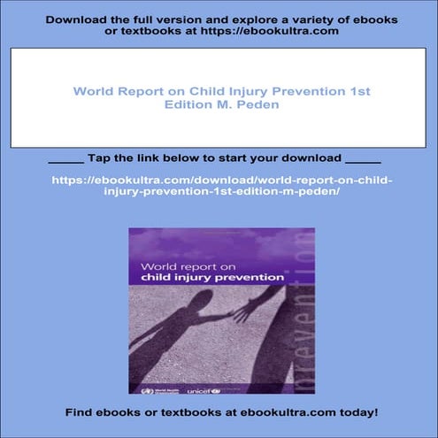 World Report on Child Injury Prevention 1st Edition M. Peden | PDF