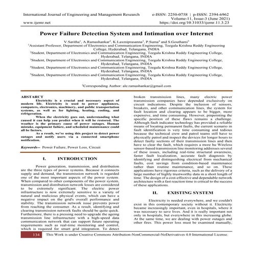 Power Failure Detection System and Intimation over Internet