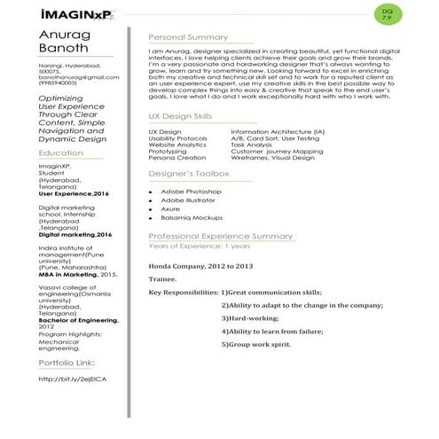 UX Resume