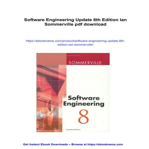 Software Engineering Update 8th Edition Ian Sommerville