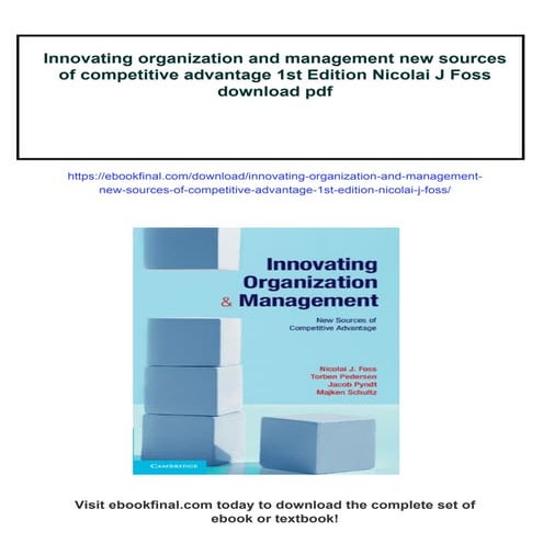 Innovating organization and management new sources of competitive ...