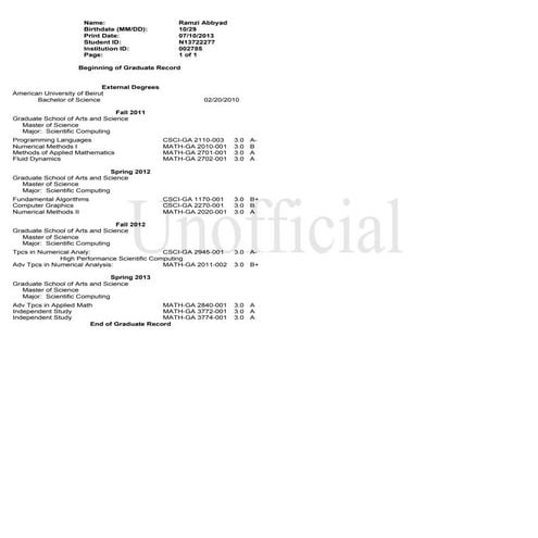 final grad transcript