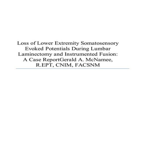 A ORIGINAL-SSEPs and Lower lumbar surgery121314