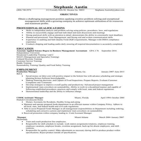 Stephanie Austin Resume