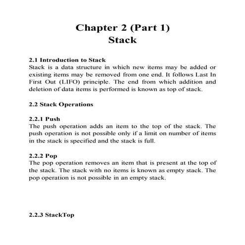 Stack - Operations and Applications | DOCX
