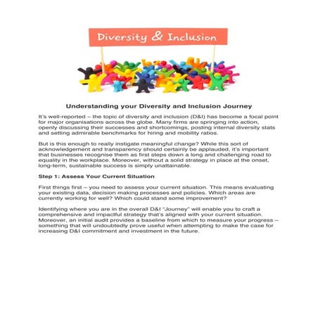 Understanding your Diversity and Inclusion Journey