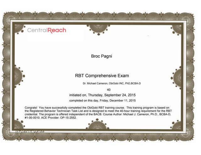 RBT test certificate PPT RBT test certificate PPT