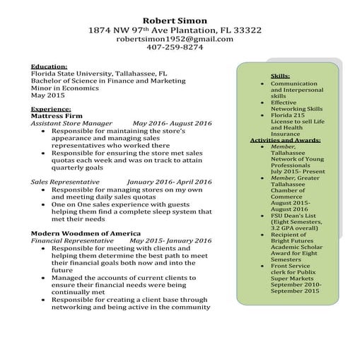 Robert Simon Resume