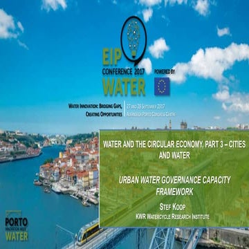 Urban water governance capacity framework