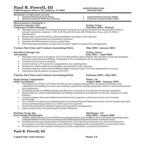 pbp resume 2015 | DOC