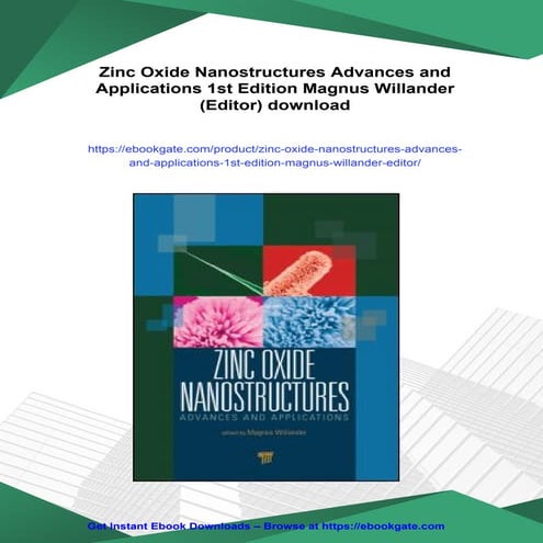 Zinc Oxide Nanostructures Advances and Applications 1st Edition Magnus ...
