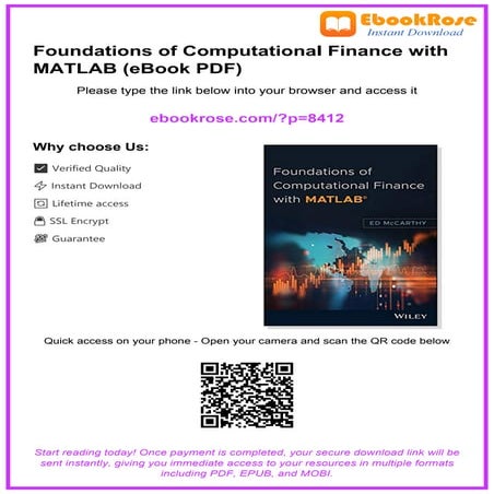 Foundations of Computational Finance with MATLAB: Comprehensive Guide ...