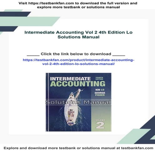 Intermediate Accounting Vol 2 4th Edition Lo Solutions Manual | PDF