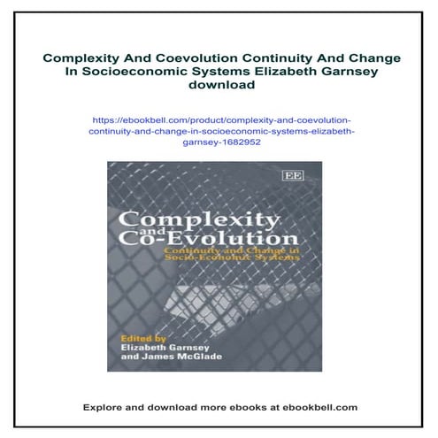 Complexity And Coevolution Continuity And Change In Socioeconomic Systems Eli...