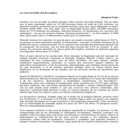 El lado invisible del desempleo español.