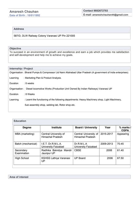 Industrial training letter format