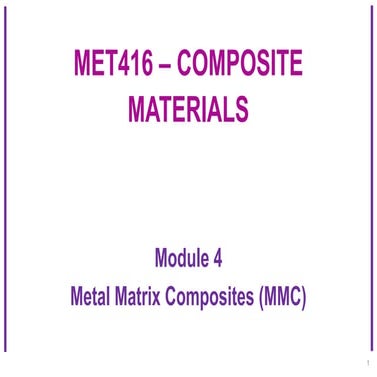 Comprehensive Overview of Metal Matrix Composites (MMC) in Engineering ...