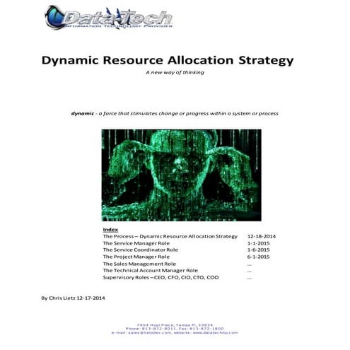 Dynamic Resource Allocation Strategy CL 12-16-2014