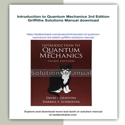 Introduction to Quantum Mechanics 3rd Edition Griffiths Solutions ...