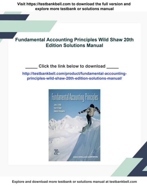 Fundamental Accounting Principles Wild Shaw 20th Edition Solutions Manual | PDF