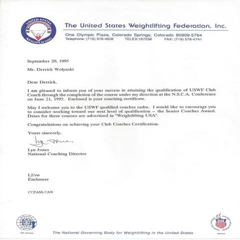 USW Olympic training Center olympic lifting