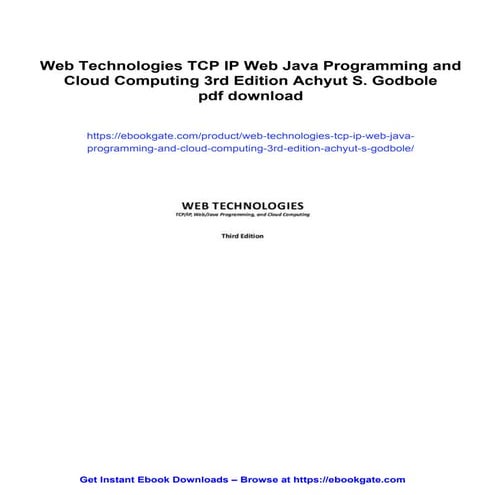 Web Technologies TCP IP Web Java Programming and Cloud Computing 3rd ... image.