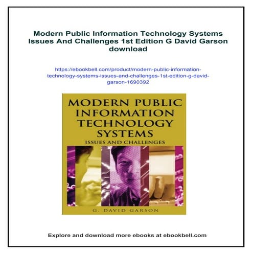 Modern Public Information Technology Systems Issues And Challenges 1st Editio...