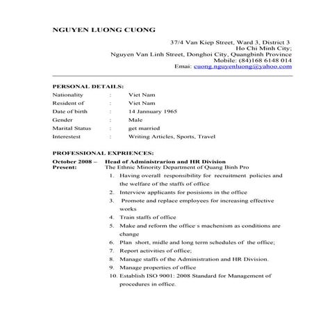 CV English | PDF | Free Download