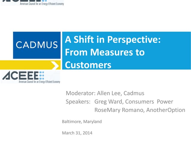 A Shift in Perspective- From Measures to Customers 