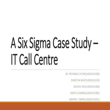 Lean Six Sigma-Case study