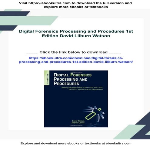 Digital Forensics Processing and Procedures 1st Edition David Lilburn ...