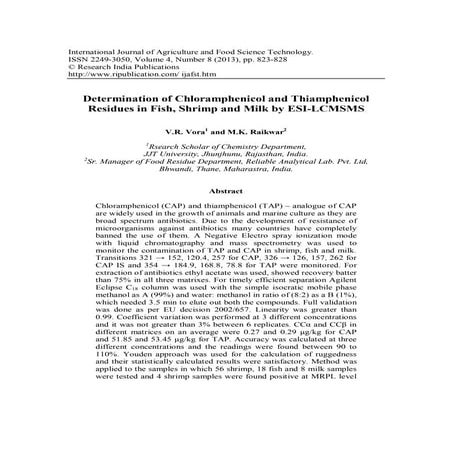 Method Development and Validation of Tetracycline Antibiotics and their ...