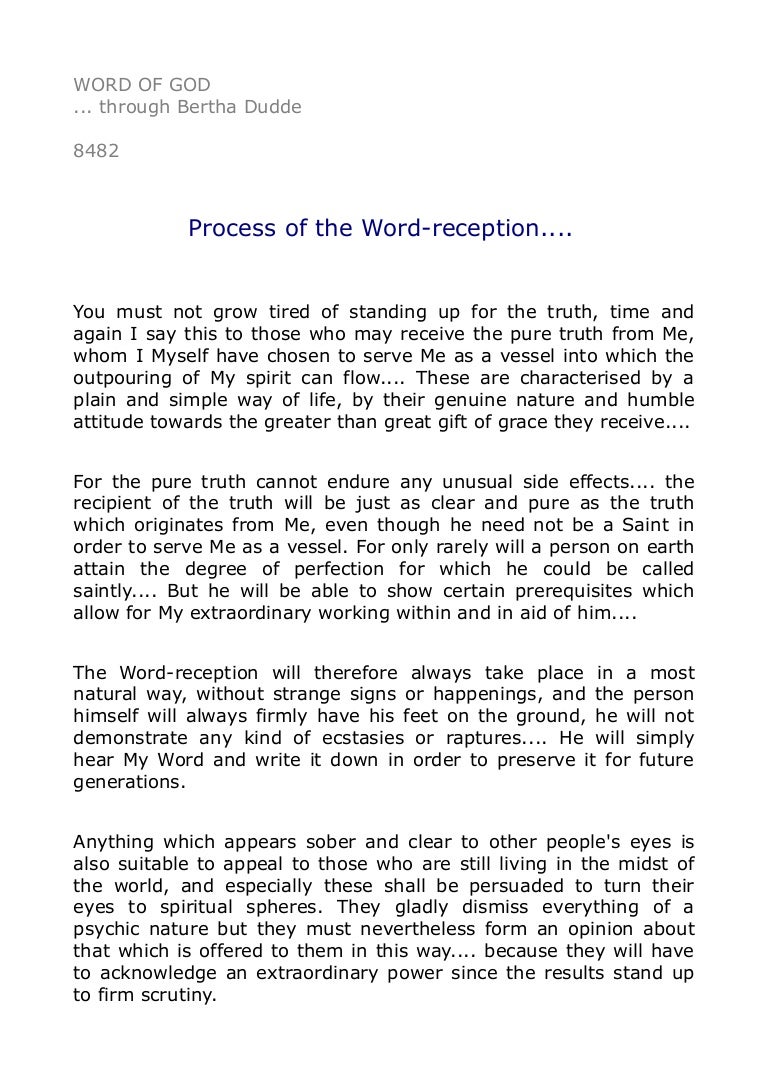 8482 Process of the Wordreception....