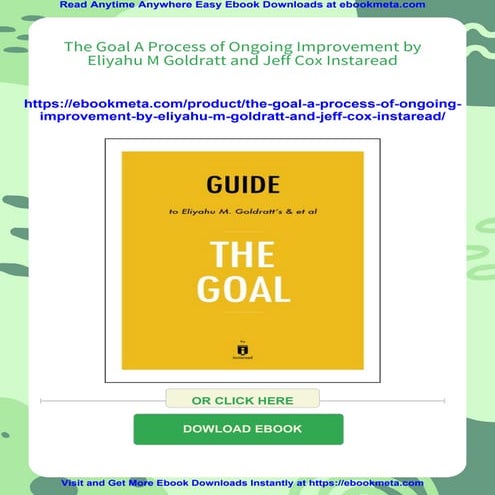 The Goal A Process of Ongoing Improvement by Eliyahu M Goldratt and Jeff Cox ...