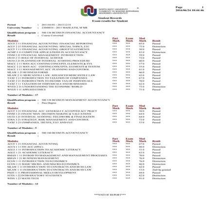 Academic Transcripts