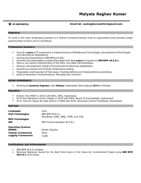 Ram Pega Cssa Resume