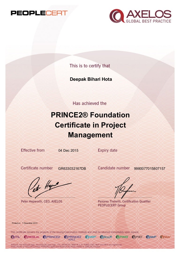 PRINCE2-Foundation Deutsch