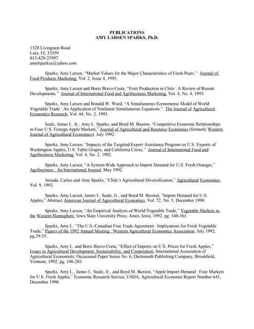 publications and presentations