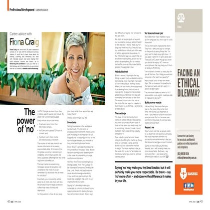 Fiona Craig column April 