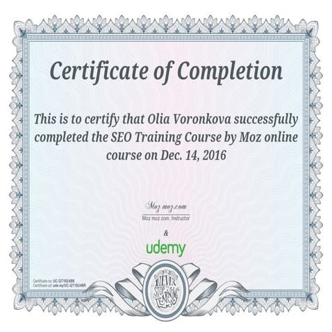 MOZ SEO Certification PPT