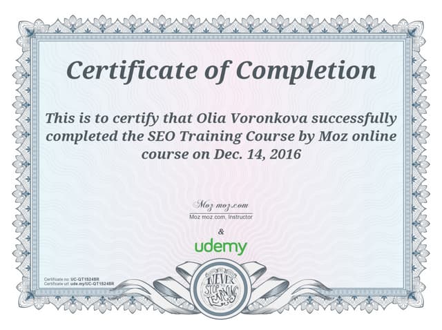 MOZ SEO Certification PPT MOZ SEO Certification PPT