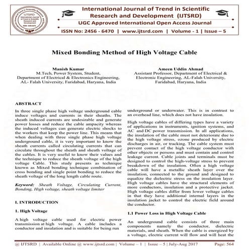Mixed Bonding Method of High Voltage Cable