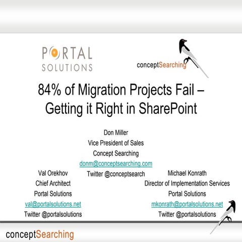 84% of Migration Projects Fail – Getting it Right in SharePoint Webinar