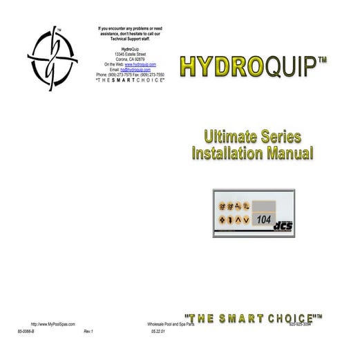 85 0066-b rev 2 hq ultimate series installation