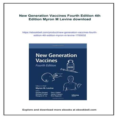 New Generation Vaccines Fourth Edition 4th Edition Myron M Levine | PDF