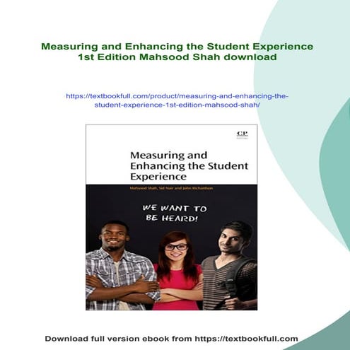 Measuring and Enhancing the Student Experience 1st Edition Mahsood Shah ...