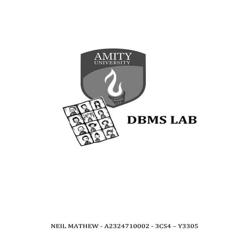 DBMS Lab | PDF | Databases | Computer Software and Applications