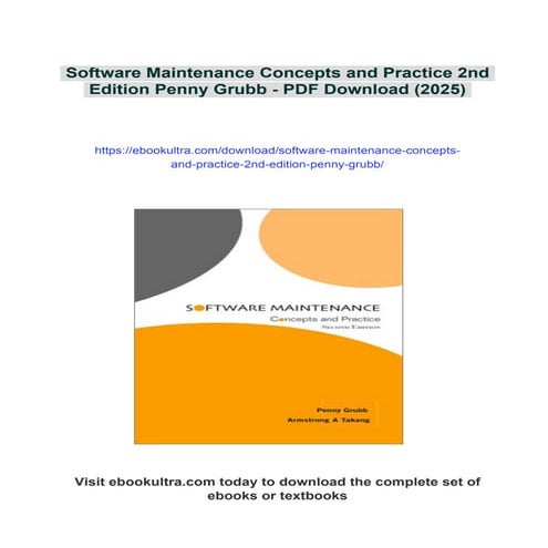 Software Maintenance Concepts and Practice 2nd Edition Penny Grubb